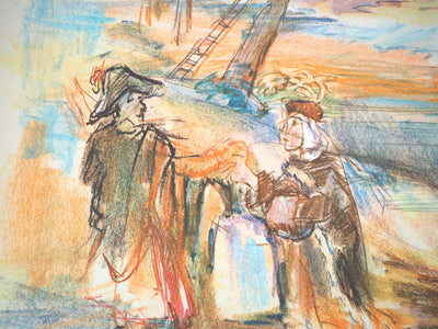 Oskar KOKOSCHKA : Scène d'exécution (la place des supplices), 1962 - Lithographie (détail)