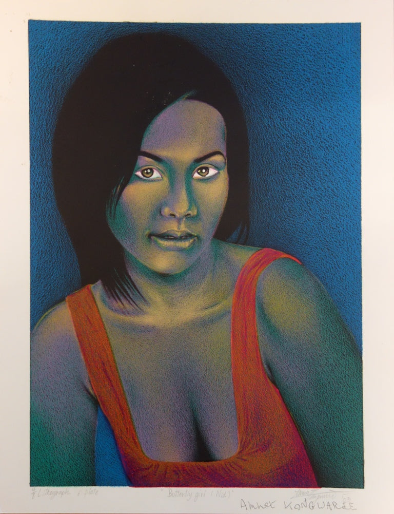 Amnat KONGWAREE : Butterly girl - Lithographie