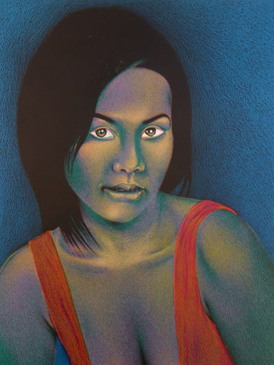 Amnat KONGWAREE : Butterly girl - Lithographie (détail)