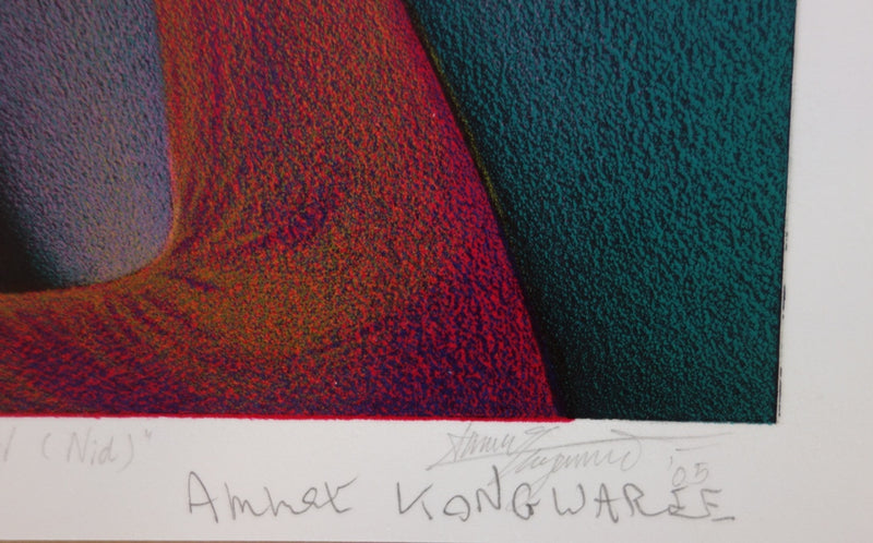 Amnat KONGWAREE : Butterly girl - Lithographie (détail)