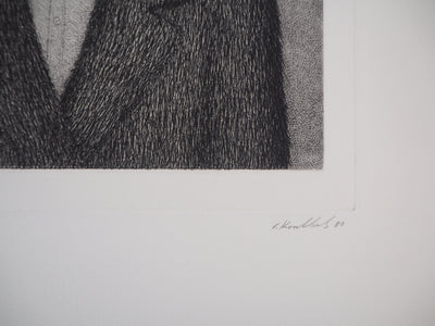 Victor KOULBAK : Portrait d'homme, 1980 - Gravure (détail)