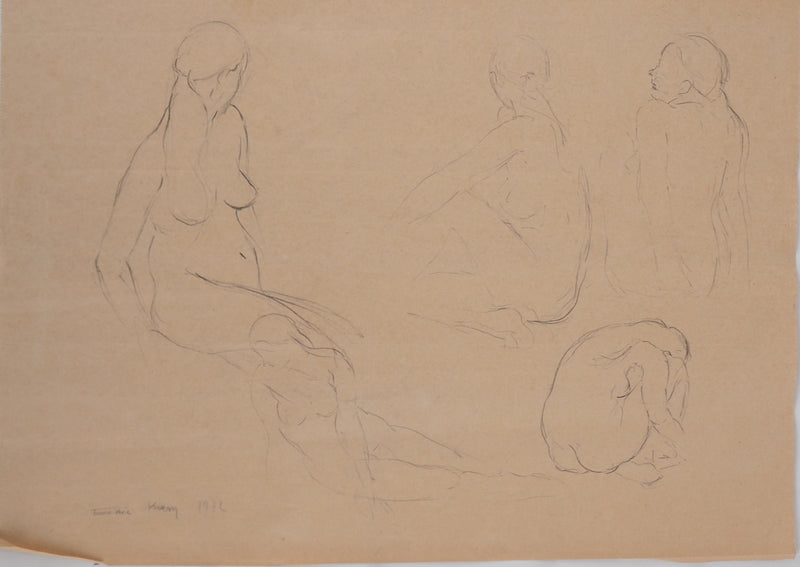 Eric KRAM : Etudes de nu, 1972 - Dessin