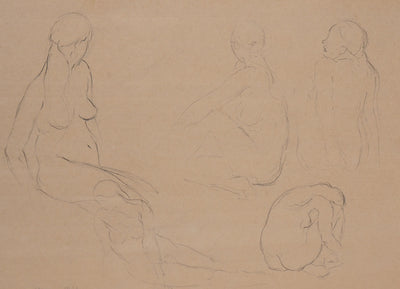 Eric KRAM : Etudes de nu, 1972 - Dessin (détail)