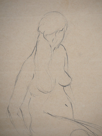 Eric KRAM : Etudes de nu, 1972 - Dessin (détail)