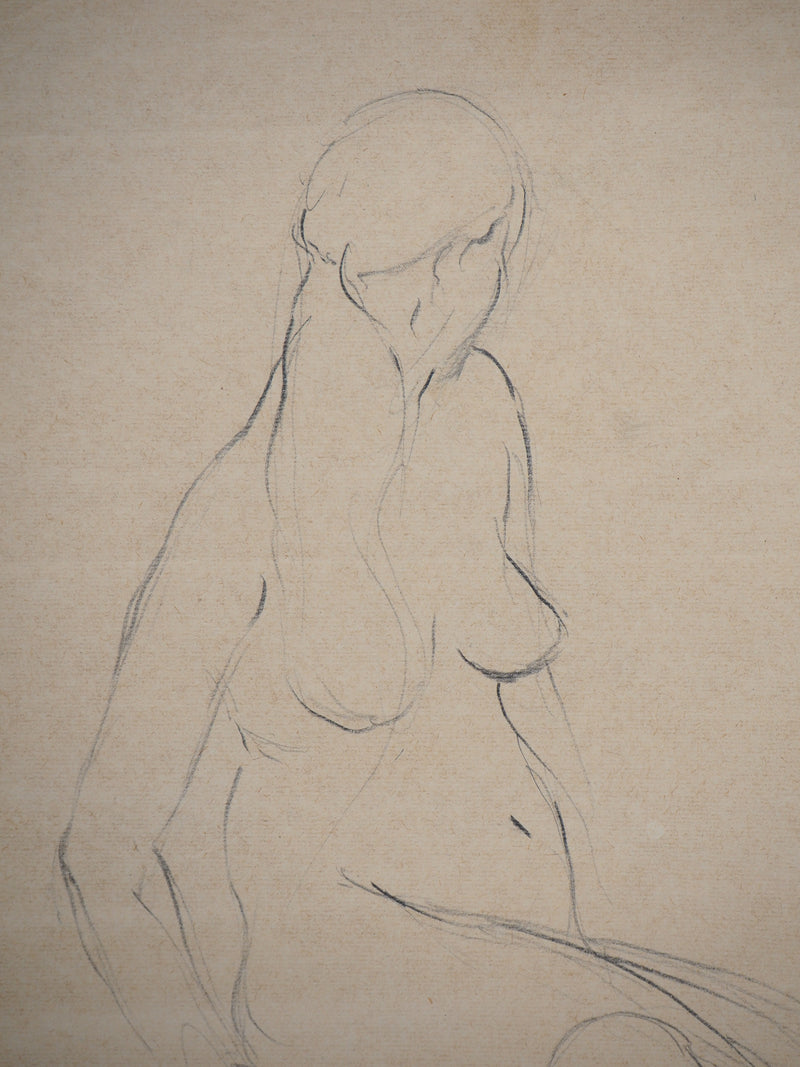 Eric KRAM : Etudes de nu, 1972 - Dessin (détail)