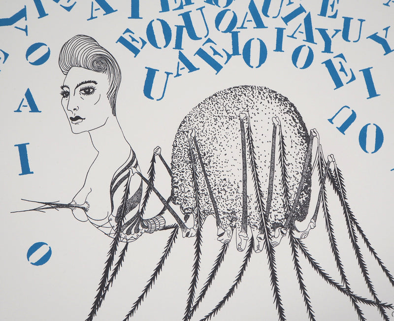 Félix LABISSE : La Tarentule des lettres, Lithographie originale (photo de détail 4) - Crédit photo : Galerie Art.Paris