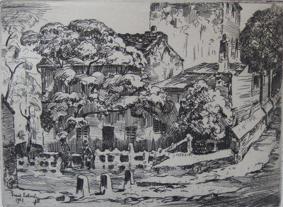 Ernest LABORDE : La maison de Mimi Pinçon à Montmartre - art (détail)
