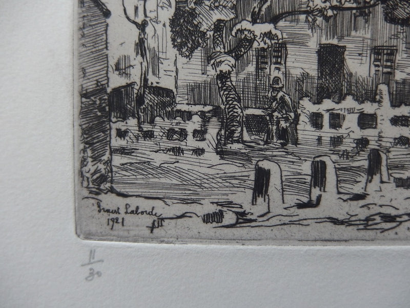 Ernest LABORDE : La maison de Mimi Pinçon à Montmartre - art (détail)