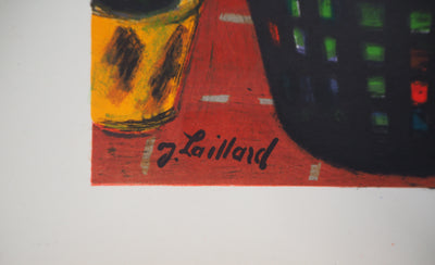 Jeanne LAILLARD : Les régates, 1956 - Lithographie (détail)