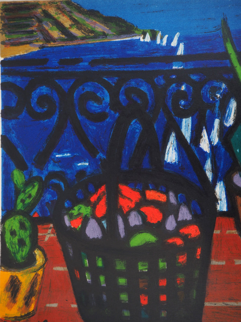 Jeanne LAILLARD : Les régates, 1956 - Lithographie (détail)