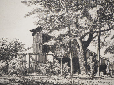 Maxime LALANNE : Acaçias - Gravure (détail)