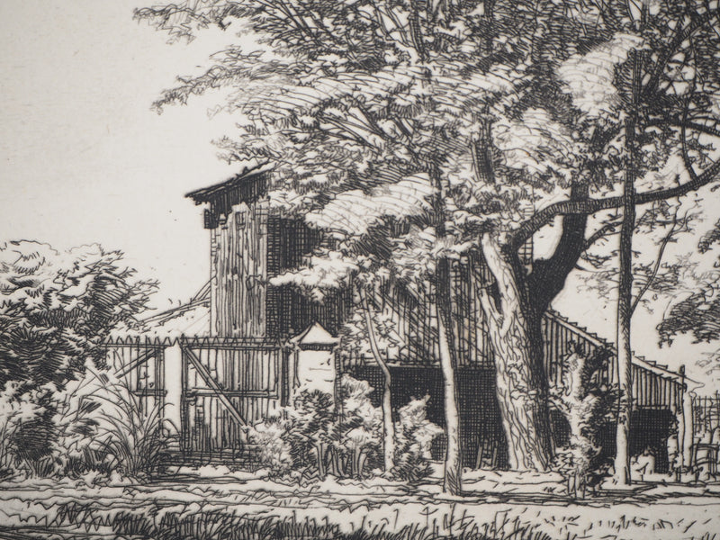 Maxime LALANNE : Acaçias - Gravure (détail)