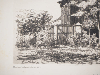Maxime LALANNE : Acaçias - Gravure (détail)