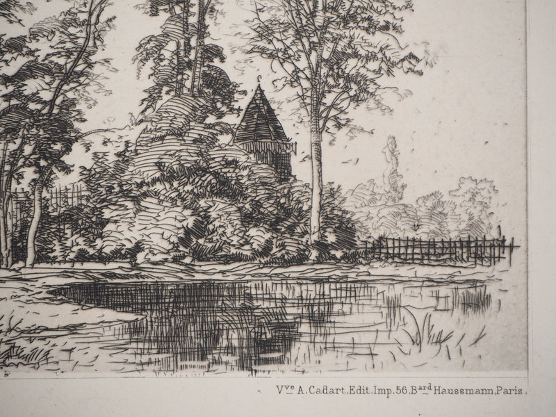 Maxime LALANNE : Acaçias - Gravure (détail)