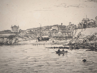 Maxime LALANNE : Charente Maritime : Port de la Plataine à Royan - Gravure (détail)
