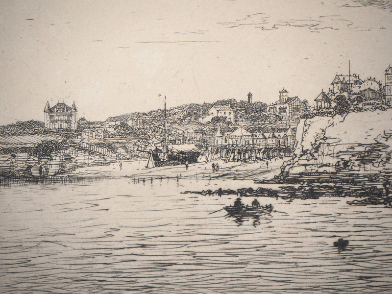 Maxime LALANNE : Charente Maritime : Port de la Plataine à Royan - Gravure (détail)