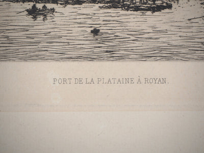 Maxime LALANNE : Charente Maritime : Port de la Plataine à Royan - Gravure (détail)