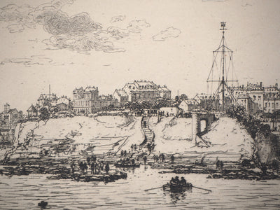 Maxime LALANNE : Charente Maritime : Port de la Plataine à Royan - Gravure (détail)