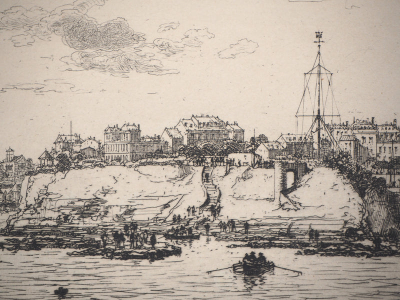 Maxime LALANNE : Charente Maritime : Port de la Plataine à Royan - Gravure (détail)