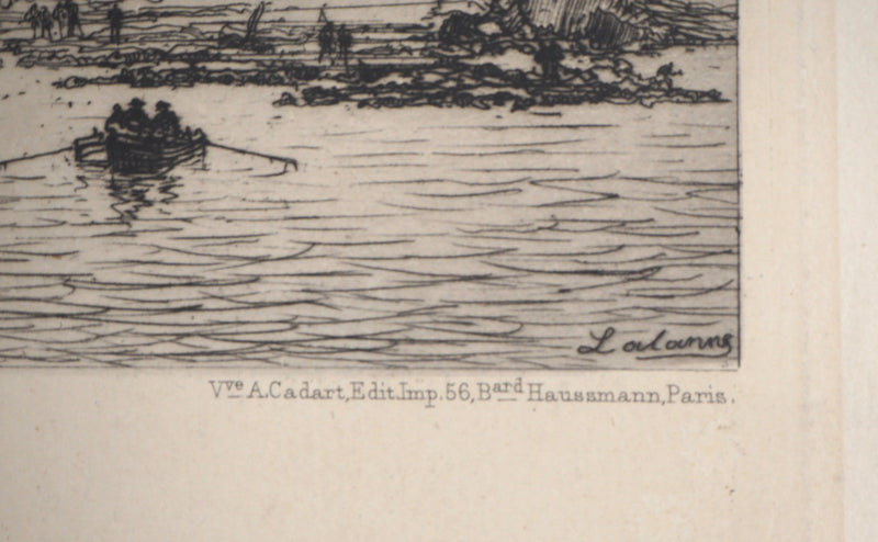 Maxime LALANNE : Charente Maritime : Port de la Plataine à Royan - Gravure (détail)