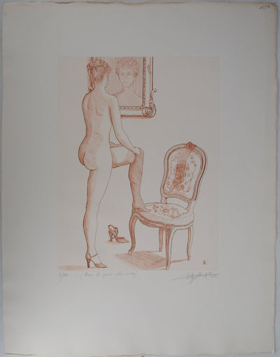 Jean Claude LALOUETTE : Femme aux bas, 1978 - Gravure