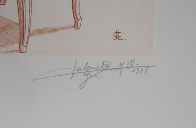 Jean Claude LALOUETTE : Femme aux bas, 1978 - Gravure (détail)
