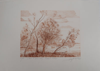 Jean Claude LALOUETTE : Paysage de Bretagne, 1978 - Gravure