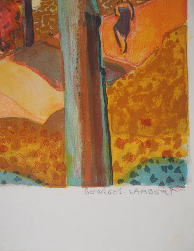 Georges LAMBERT : Arbres à Sénart - Lithographie (détail)
