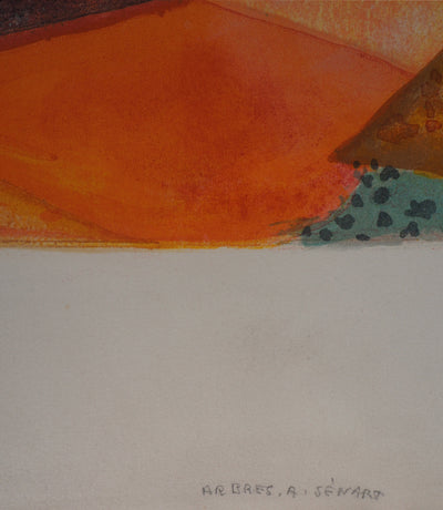 Georges LAMBERT : Arbres à Sénart - Lithographie (détail)