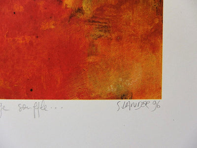 S. LANDER : Que vent d'ange souffle... - Lithographie (détail)
