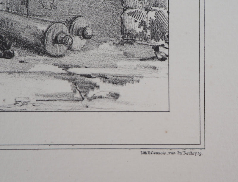 Richard James LANE : Officier et soldats de marine hollandaise - Lithographie (détail)