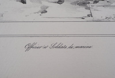 Richard James LANE : Officier et soldats de marine hollandaise - Lithographie (détail)