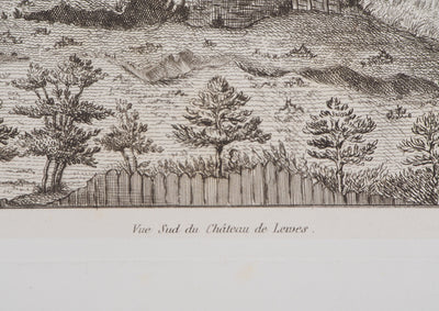 Henri LAPAIX : Vue sud du Château de Lemes, 1879 - Gravure (détail)