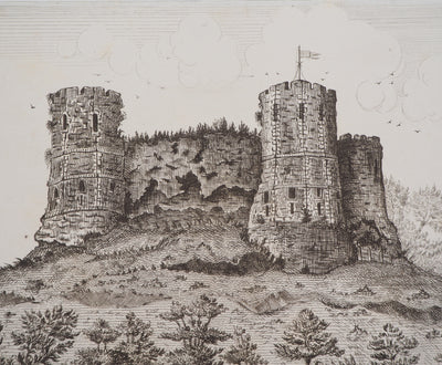 Henri LAPAIX : Vue sud du Château de Lemes, 1879 - Gravure (détail)