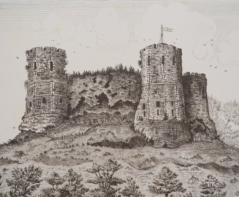 Henri LAPAIX : Vue sud du Château de Lemes, 1879 - Gravure (détail)