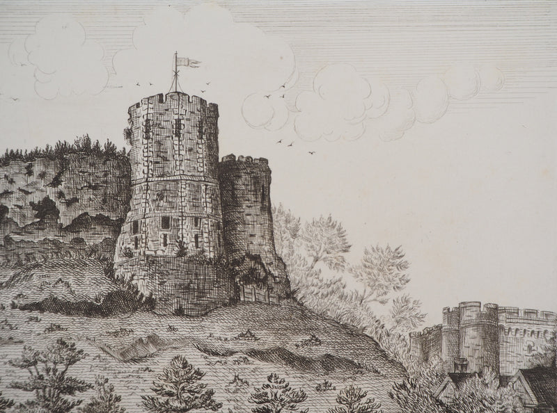 Henri LAPAIX : Vue sud du Château de Lemes, 1879 - Gravure (détail)