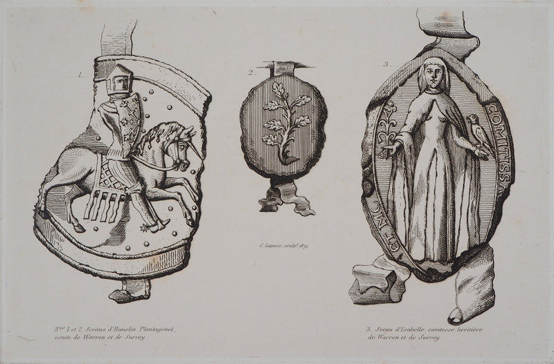 C. LAPAIX : Sceaux de famille, 1879 - Gravure