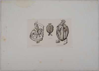 C. LAPAIX : Sceaux de famille, 1879 - Gravure (détail)