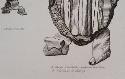 C. LAPAIX : Sceaux de famille, 1879 - Gravure (détail)