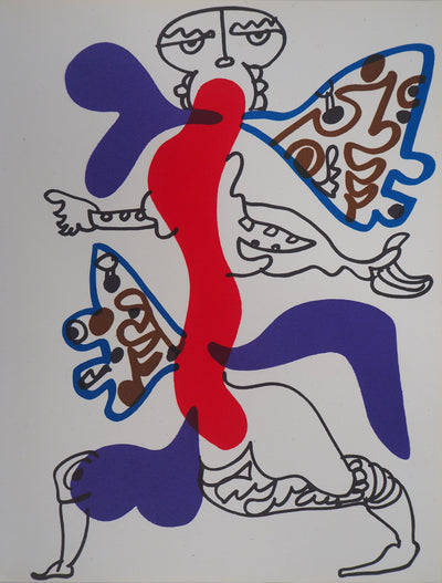 Charles LAPICQUE : Papillon surréaliste, Lithographie originale (vue générale) - Crédit photo : Galerie Art.Paris