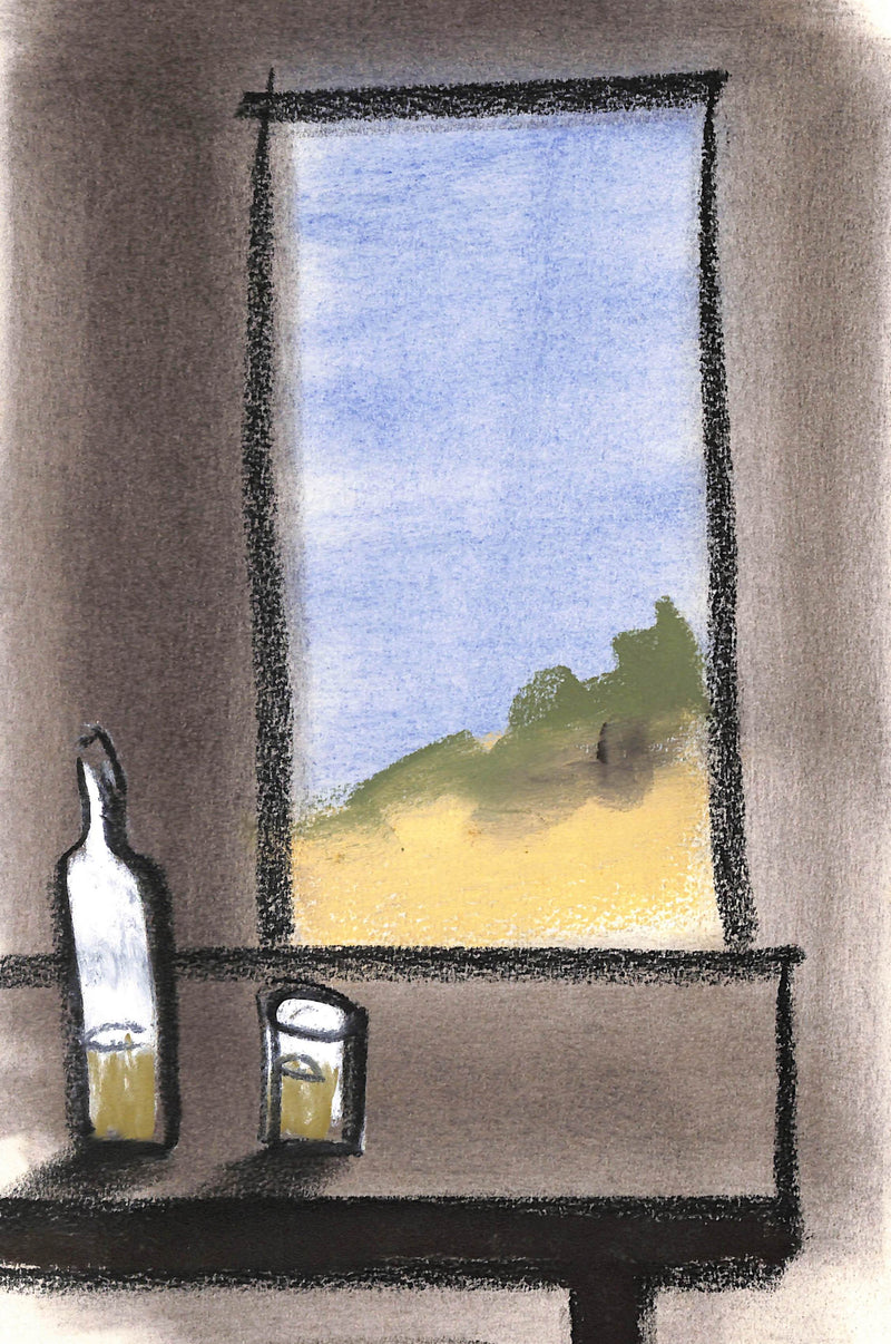 Georges LAPORTE : Apéritif à la fenêtre - Dessin (détail)
