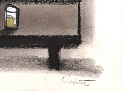 Georges LAPORTE : Apéritif à la fenêtre - Dessin (détail)