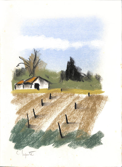 Georges LAPORTE : Les champs des Bastides - Dessin