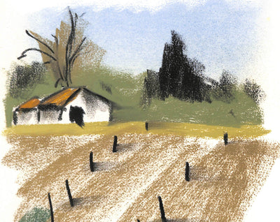 Georges LAPORTE : Les champs des Bastides - Dessin (détail)