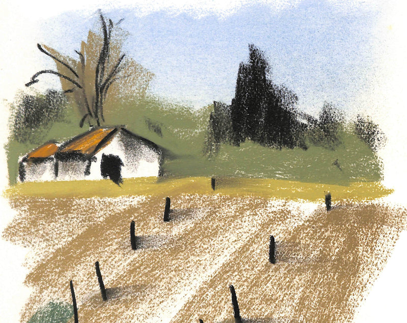 Georges LAPORTE : Les champs des Bastides - Dessin (détail)