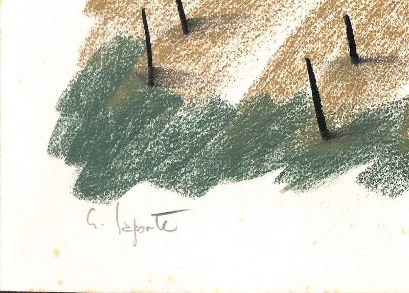 Georges LAPORTE : Les champs des Bastides - Dessin (détail)