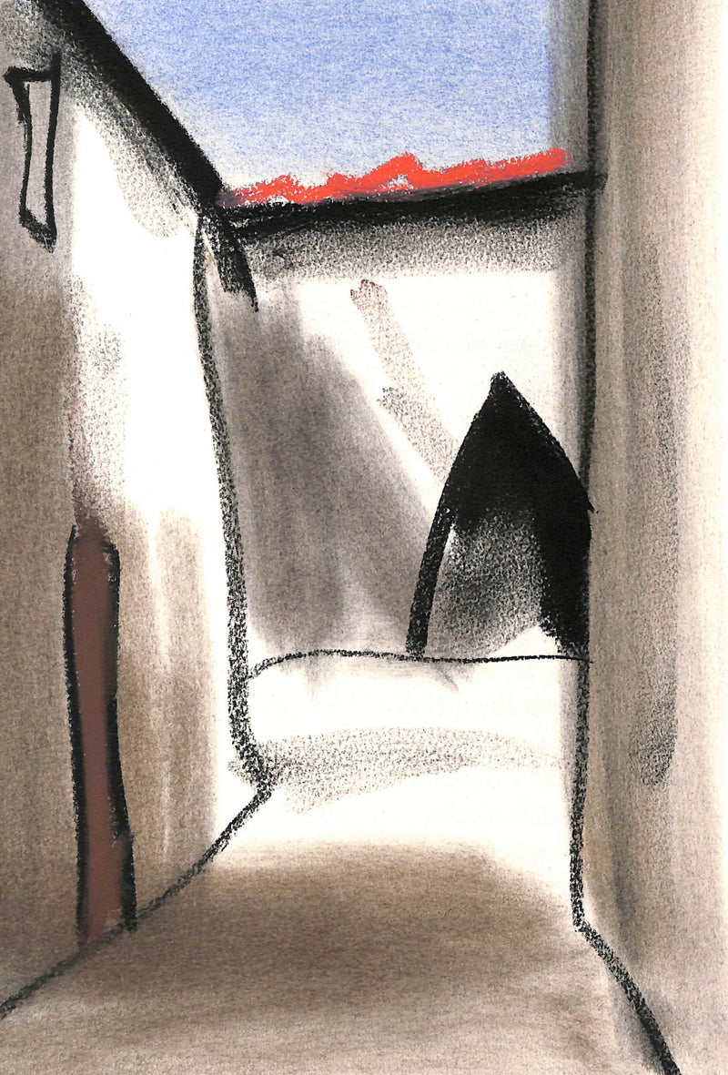 Georges LAPORTE : Dans les rues des Bastides - Dessin (détail)