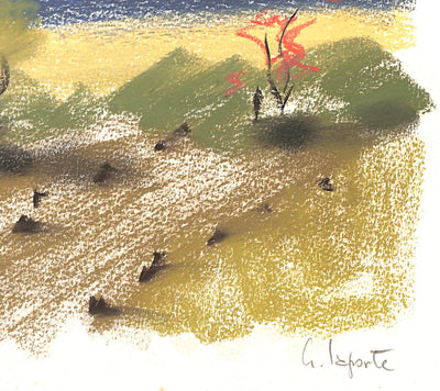 Georges LAPORTE : Face à la colline - Dessin (détail)