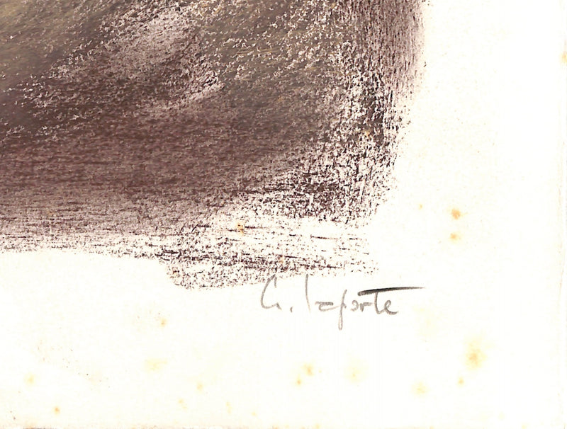 Georges LAPORTE : Oliviers à flanc de coteaux - Dessin (détail)