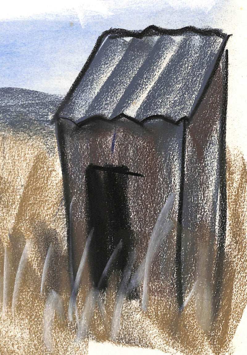 Georges LAPORTE : La petite cabane - Dessin (détail)
